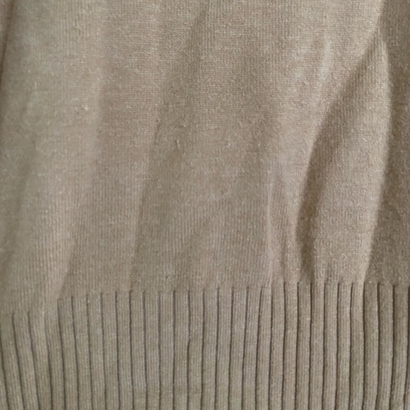 French Connection Sweater Size Medium Turtleneck Colorblock Tan White Neutral - Picture 5 of 9